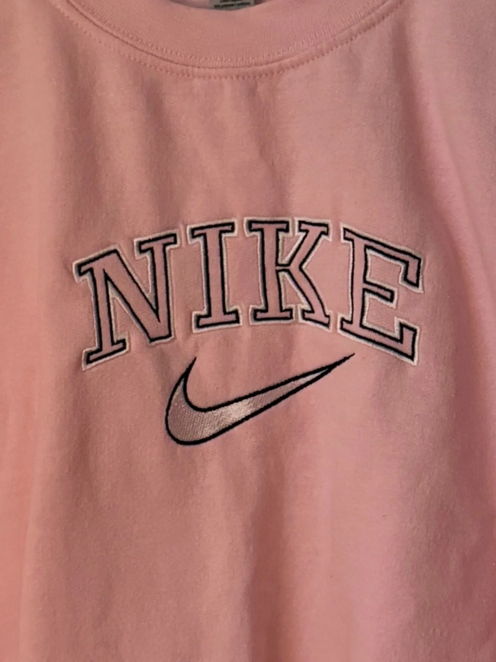 Custom Embroidered Vintage Nike Pink Crewneck Sweatshirt Size Large Barbiecore